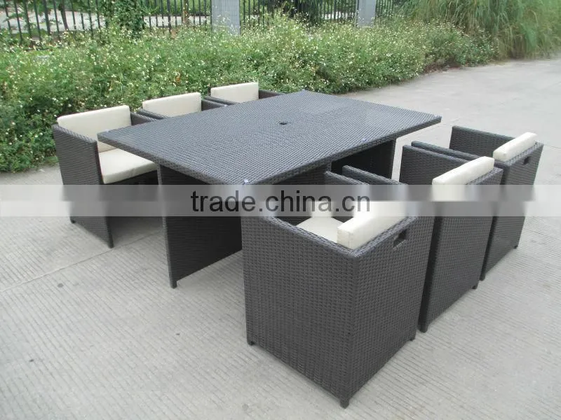 A - high-end grey rattan wicker furniture dinning set CF829-2