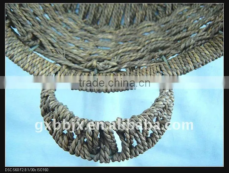 Heart shaped seagrass storage basket set of three