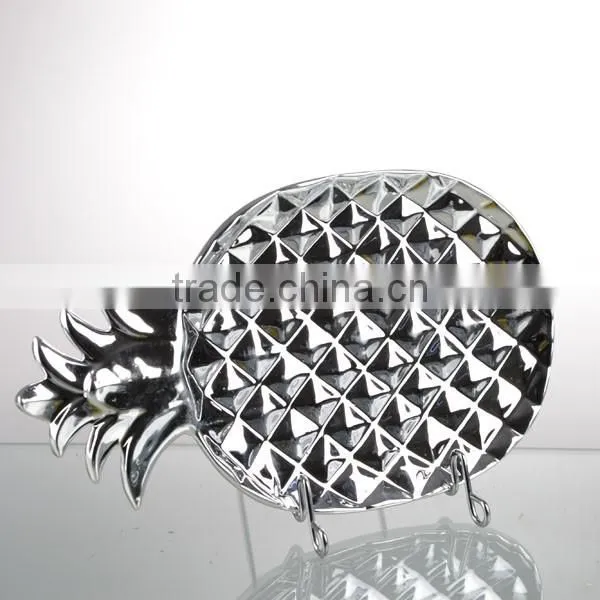 set of 3 electroplate jack fruit plate