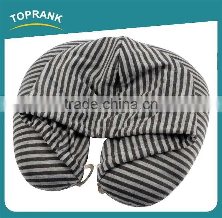 New Design Custom Printed Pillow Case U Shape Travel Hoodie Neck Pillow Travel Hooded Pillow With Sweatshirt Hat