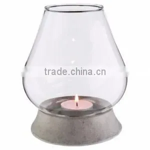 black metal and glass hurricane candle holder