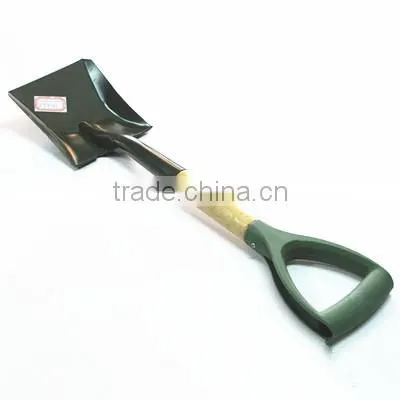 wooden handle round pointed steel shovel