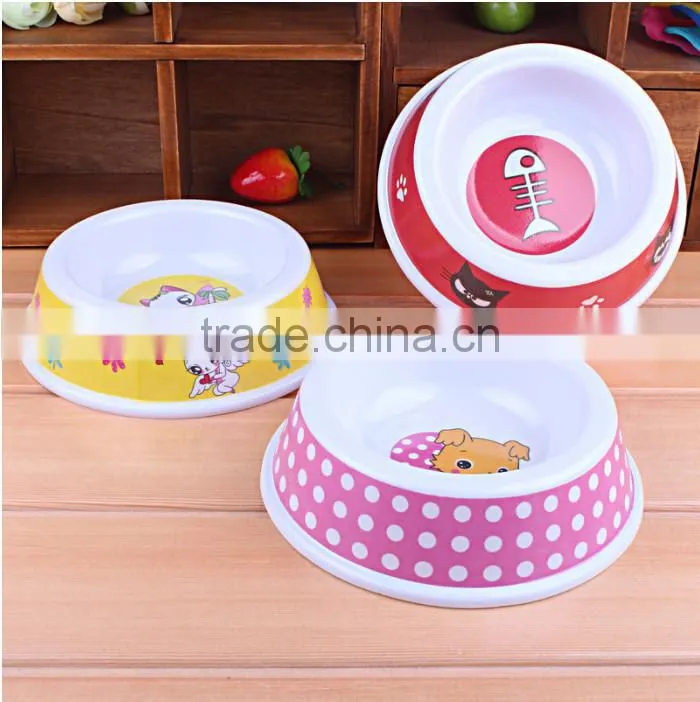 Wholesale cute cretoon dog dish / custom plastic pet dog bowl /wholesale high quality disposable pet bowl