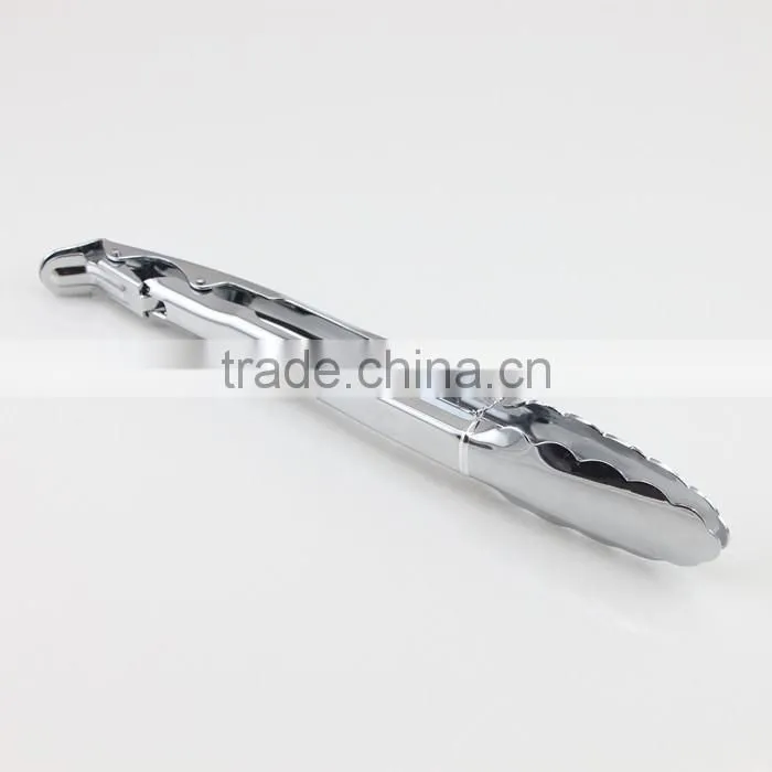 12 Inch All Stainless Steel Locking Kitchen Food Tongs