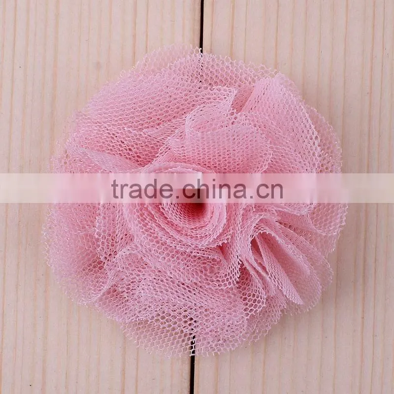 handmade mesh flower clip for kids hair accessories