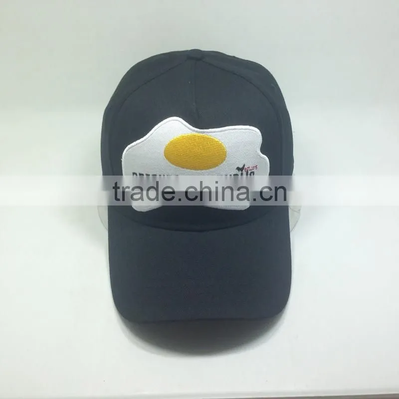 5 Panel Cap With Custom Embroidery Patch Black Hat