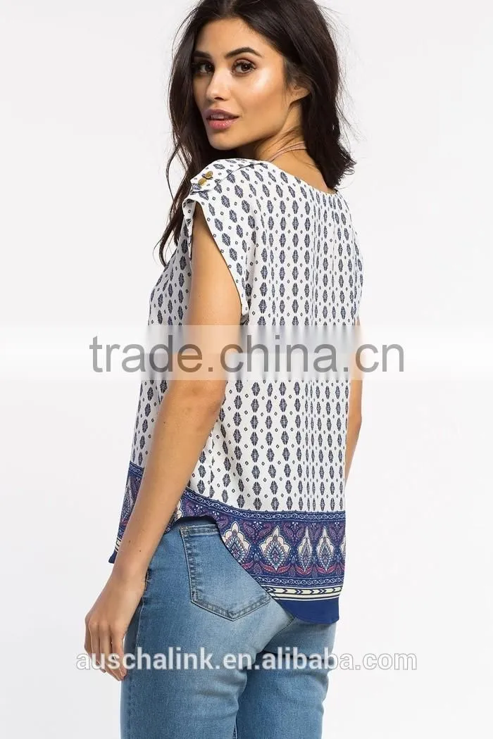 100% polyester rounded hem girls full print t shirt