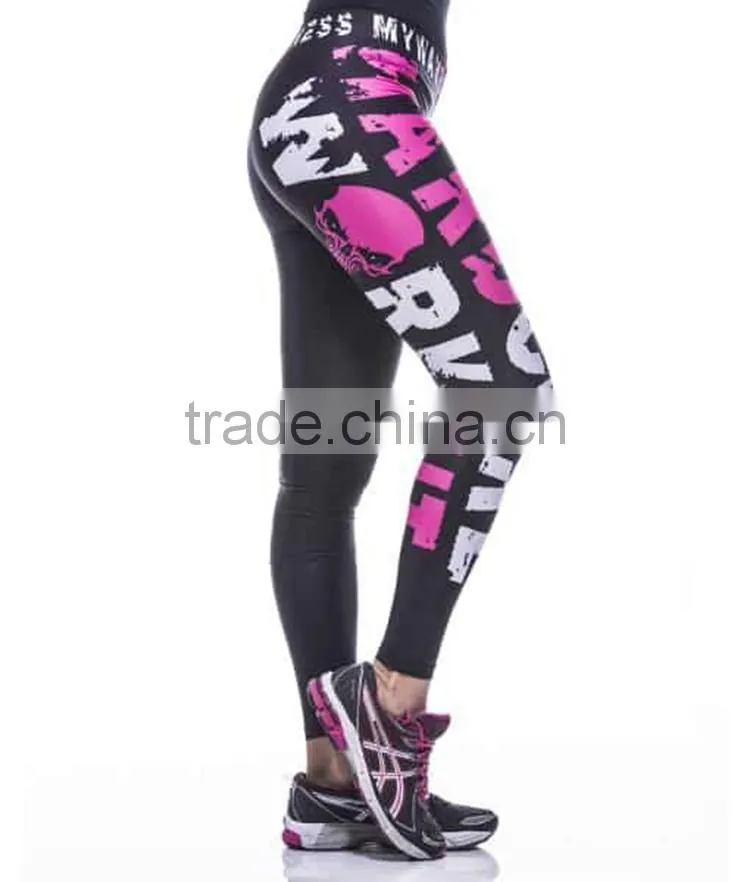 OEM fully sublimation printing fashion Quick Dry Workout womens yoga pants