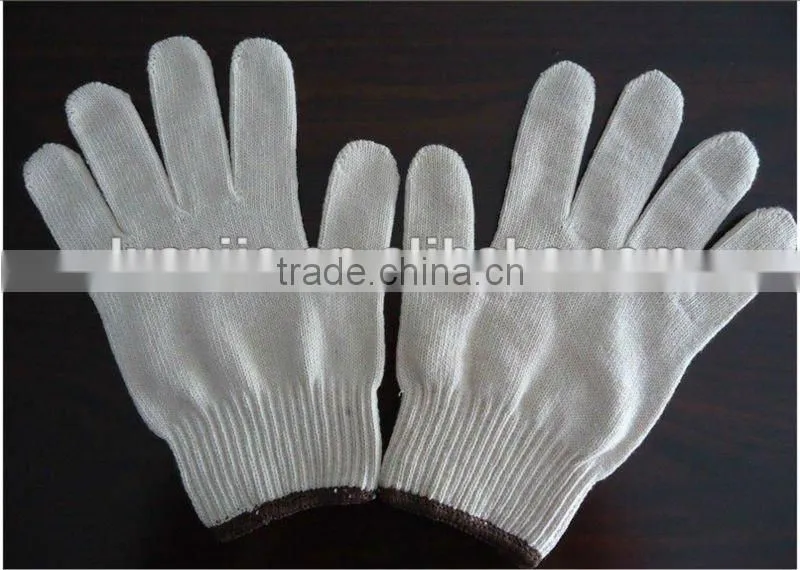 10g Nylon Knitted white cotton glove