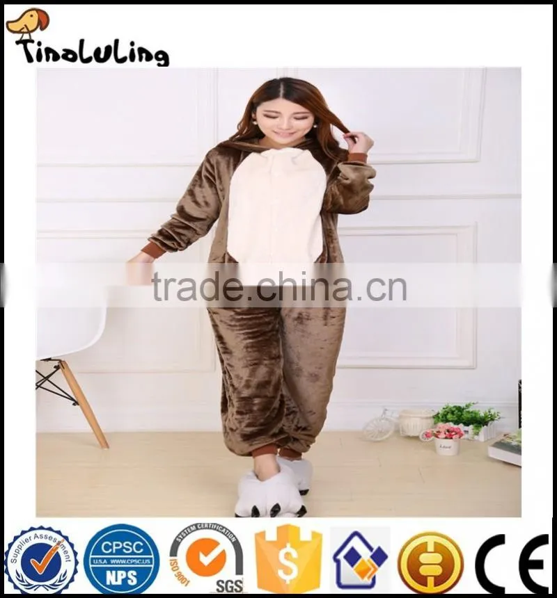 New Brown monkey Pajamas For Women Nightgown Pajama Adult Pajama One Piece Polyester Pajamas Pyjamas