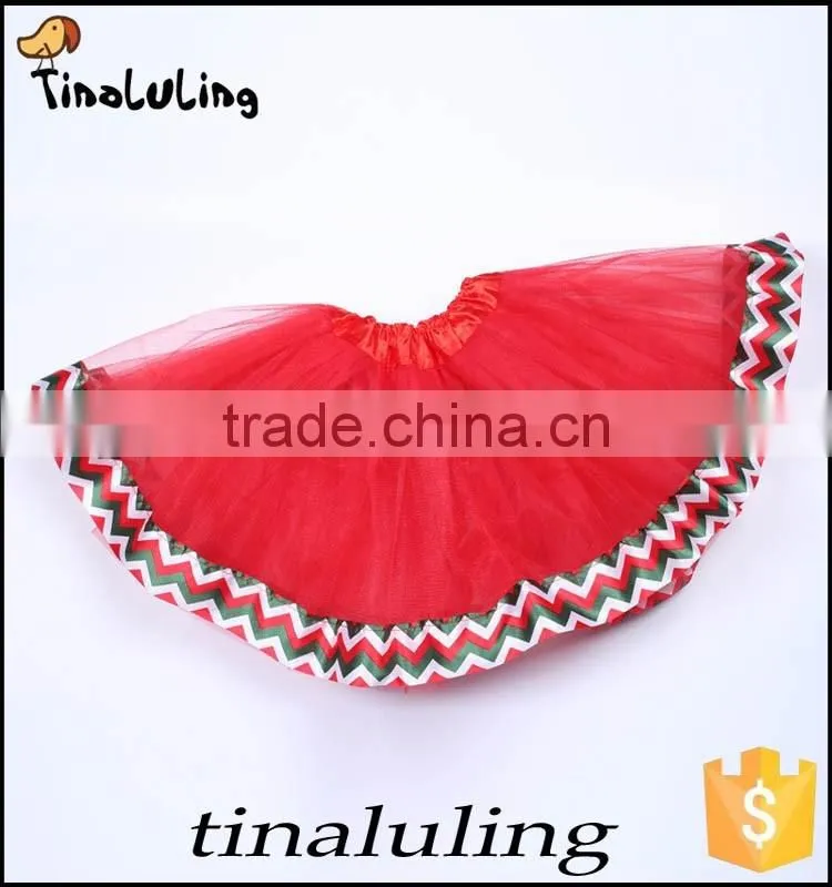 2016 latest new arrival tulle skirts kids christmas green tutus baby pettiskirts with satin ribbons