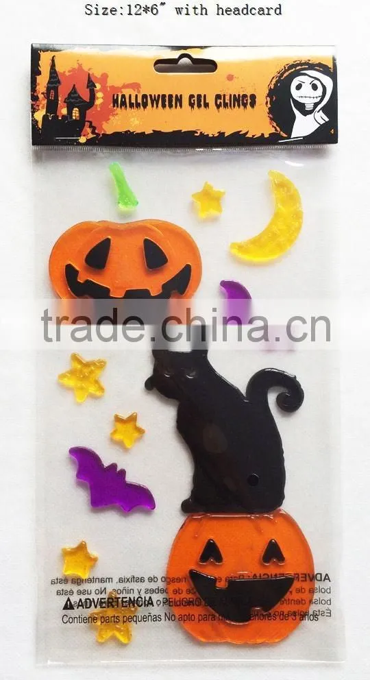 Reindeer Santa Claus gel window decoration sticky jelly Halloween window sticker home decoration