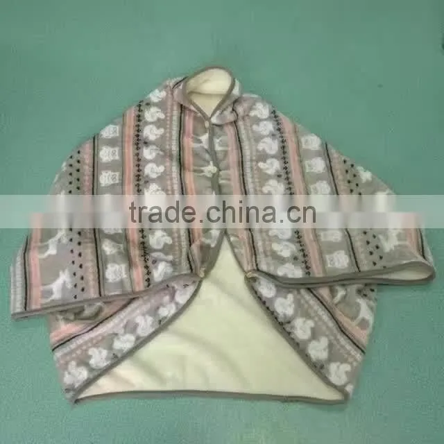 China Factory 100% polyester Throw Flannel Sherpa Shawl Blanket