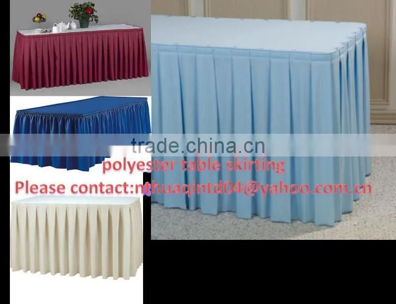 100% polyester table skirts for banquet wedding table linen table skirts