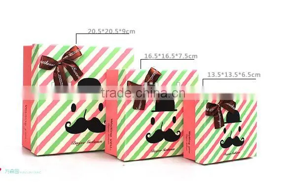 New Fashion Unique Moustache Beard Lovely Paper Gift Box Case Favor Present Set Boxes Gift Wrap