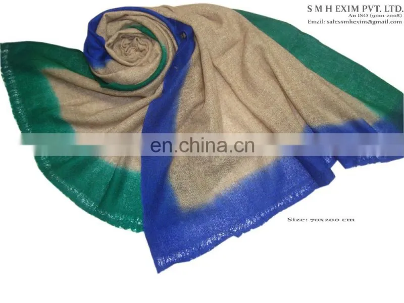 Gauze pashmina wool four side ombre
