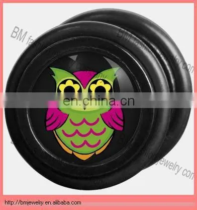 fashion logo stainless steel fake plug earring body jewelry