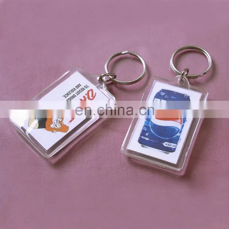 square acrylic any logo printing custom name keychains