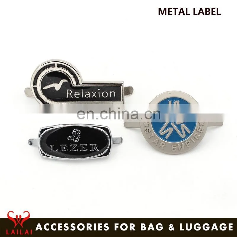 New fashion metal accessories custom metal luggage logo label tag