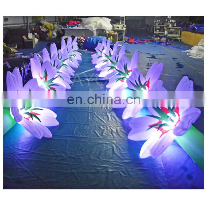 Colorful LED Inflatable Flower Chain Wedding Flower Stage Decoration For Sale