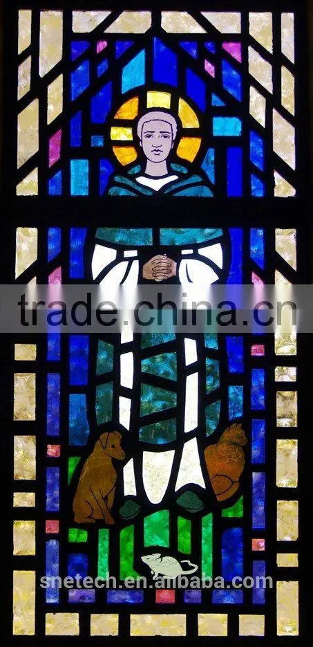 stained glass of church pattern for interior or exterior decoration