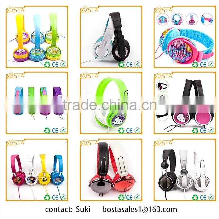Cheap stereo wired 3.5mm custom OEM 2016 cushion headphones with leather