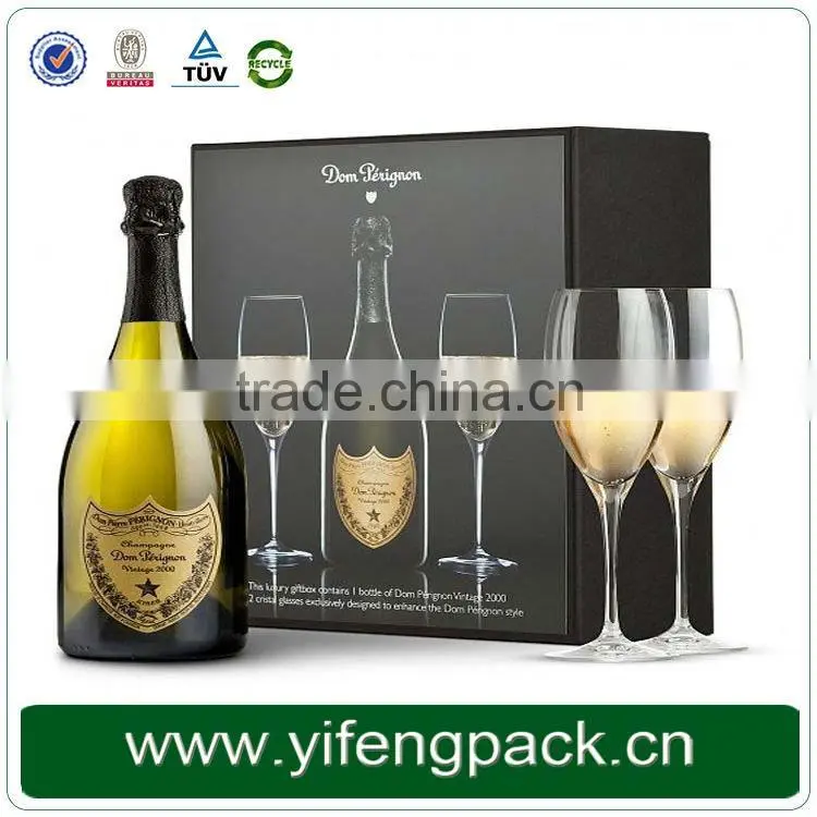 Custom High Quality cardboard single wine glass gift boxes with lid factory