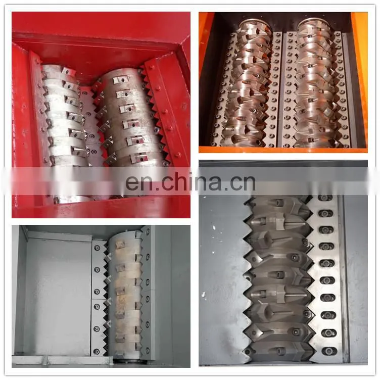 metal chips car tire double shaft dual spindle shredder factory