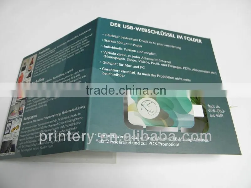 Newest custom brochure paper usb web keys for china factory supply// made in China