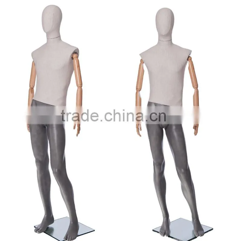 poseable male mannequin with plastic arms