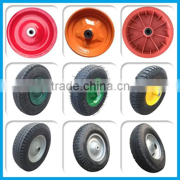 CHINA factory 16 inch industrial rubber wheel pneumatic go cart wheelbarrow wheel 4.80/4.00-8