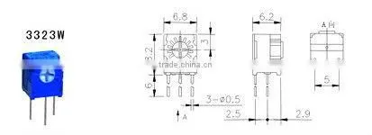 3323W 500 Ohm trimpot trimmer potentiometer