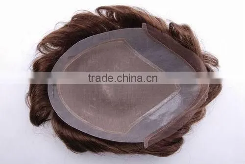 6 inch injected thin skin human hair toupee hair pieces injected