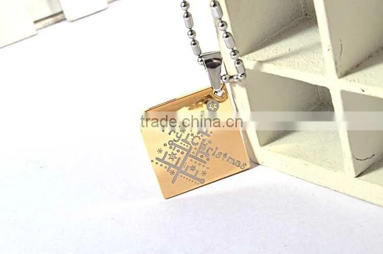 Merry Christmas gold jewelry gift pendant necklace