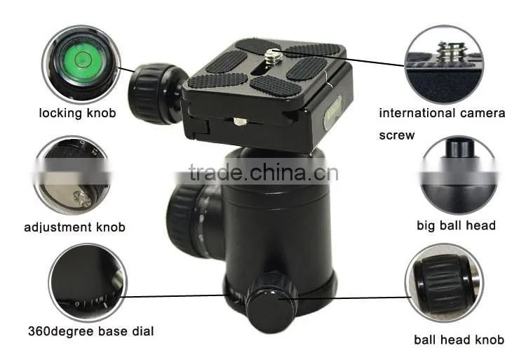 Cheap goods from china best professional tripod video Ballhead for camera with the 3/8 inch screw