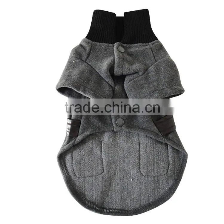 British Style Wasp-waisted Woolen Cloth Dog Coat fit for Spring Autumn and Winter