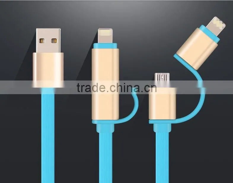 2 in 1 USB Sync and Charge Data Cable, 8pin usb cable for iphone, micro usb cable