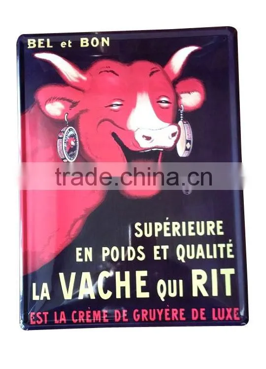 Hot sale wall hanging embossed tin sign