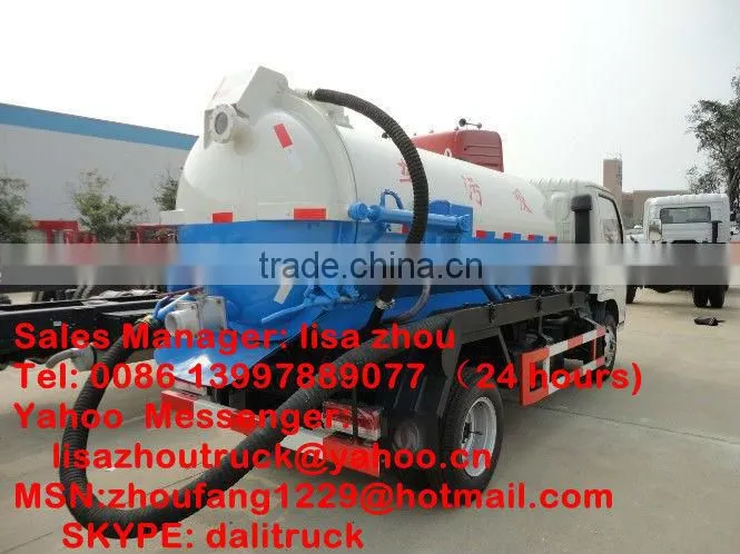 Dongfeng 5M3 sewage vaccum suction tank truck