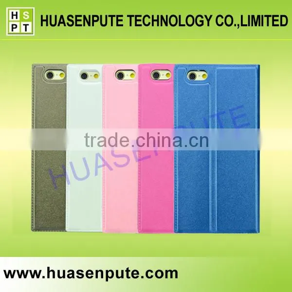 Magnetic Silk Leather Cover Case For iPhone 6 with Window