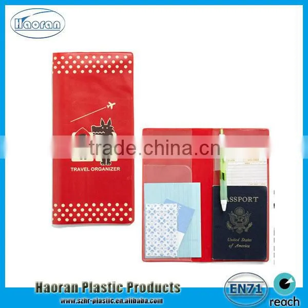 Factory Plastic passport cover, PVC passport holder wallet for travel agency promotion