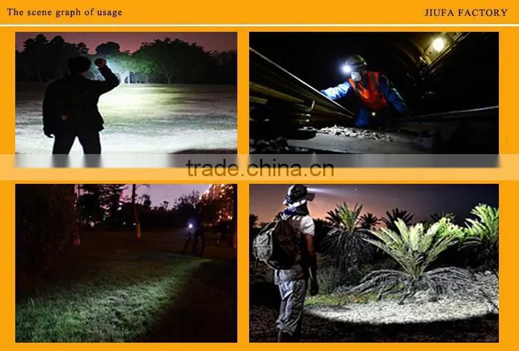 250 lumens Aluminium led flashlight, 360 zoom flashlight torch with 5 -mode light output and detachable lanyard