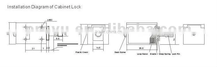 Mini Electric Lock used for small cabinet/drawer/safe/stocker Easy to instal and low noise PY-XGO2