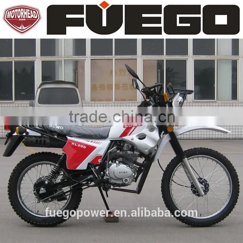 Electric Start 200cc Dirt Bike With Cargo Racks Drum Brake Offroad Motorcycle