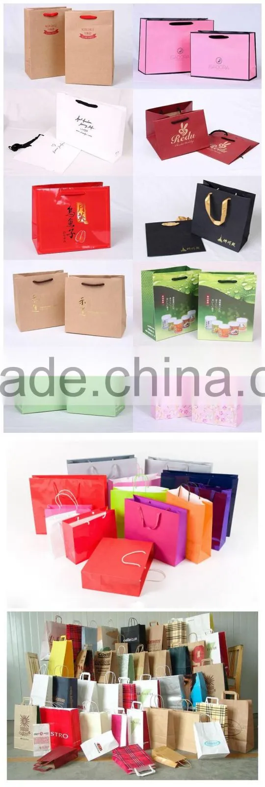 Ivory board paper bag ,shopping bags,promotion bag ,rope handle , customized printing is welcome