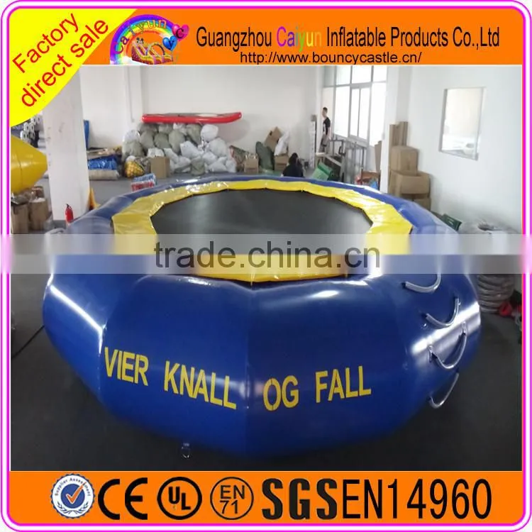Blue Inflatable Water Trampoline Jumping Bed For Kids