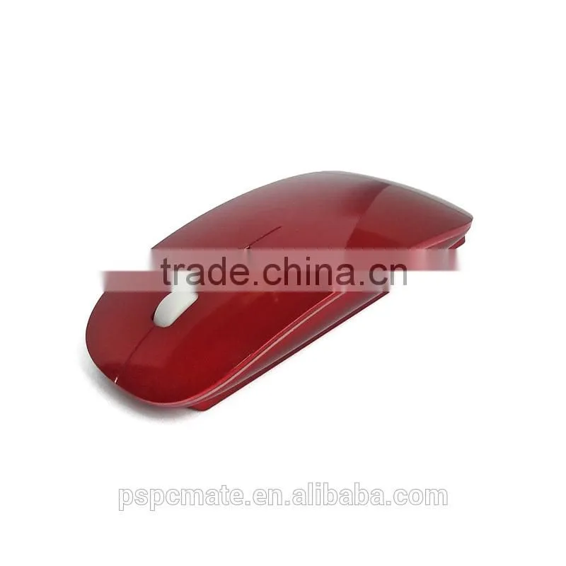 Glossy surface flat coreless mice with mini receiver 2.4G wireless mouse for Macbook