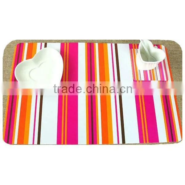 Nice custom printing kithen food meal clear plastic PP placemat,custom placemat