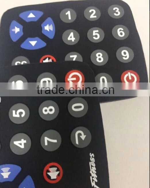 fashion food grade silicone rubber remote control cover with full printing