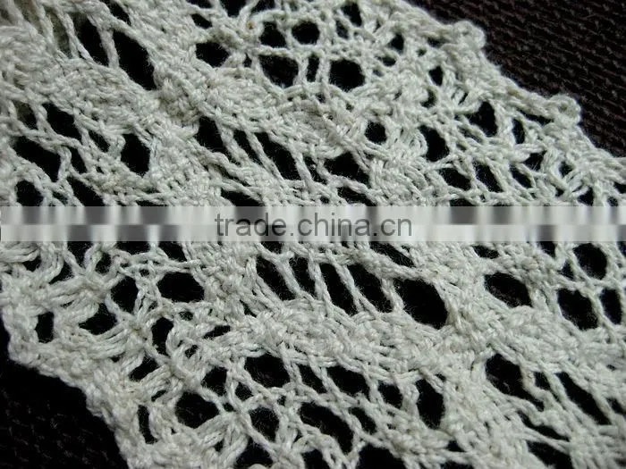 2013 wide cotton lace , crochet edge, width 75mm/7.5cm, diamond patten uesed mosquito